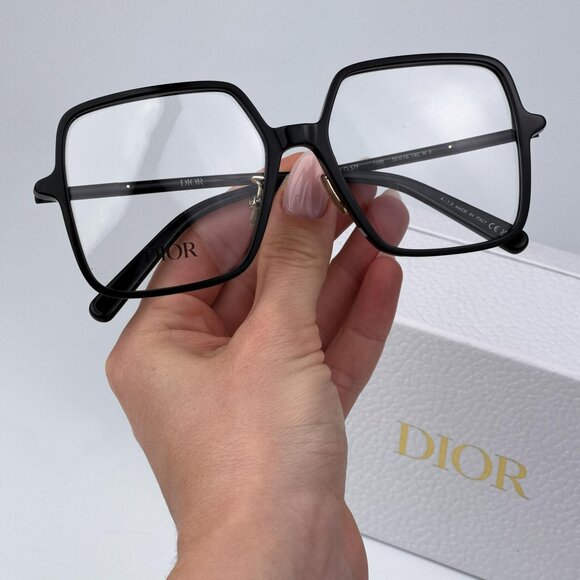 Dior MINI CD O S7F 1100 Women BRAND NEW Eyeglasses Black Square - Picture 1 of 9